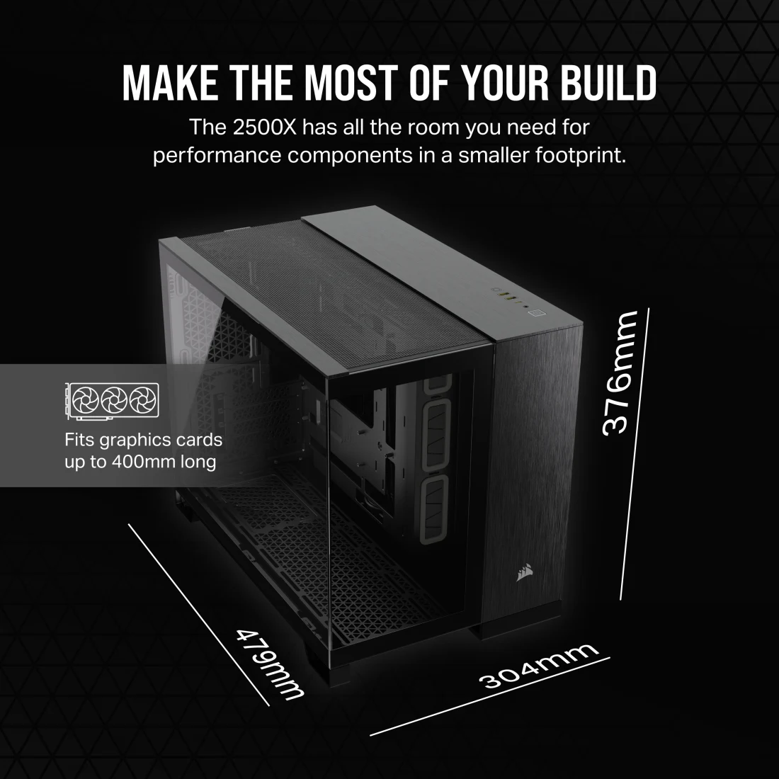 2500X Micro ATX Dual Chamber PC Case - Thumbnail 4