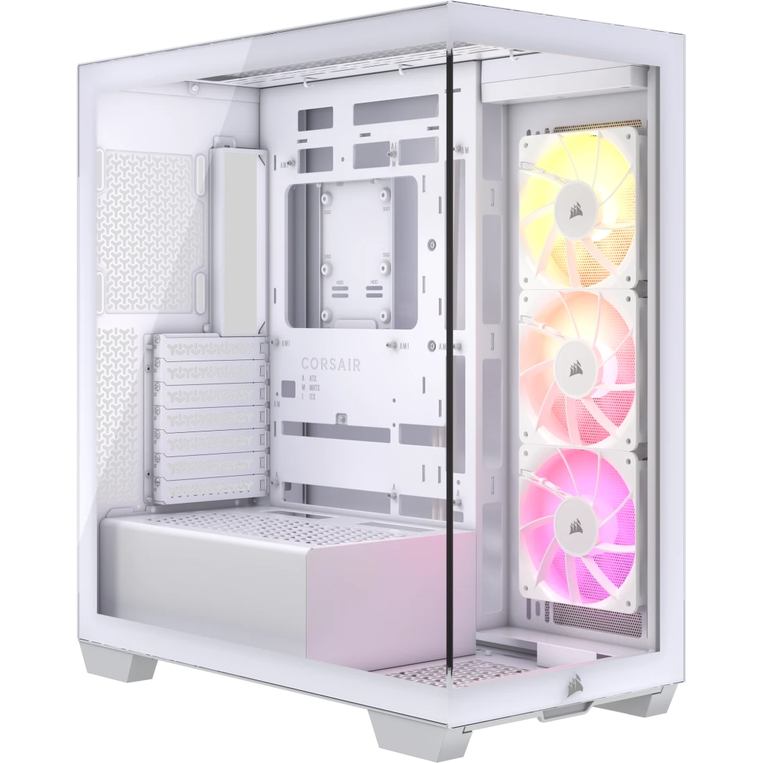男性に人気！ CORSAIR 3500X ホワイト - ケース PC ミッドタワー ARGB PCケース(自作PC用)