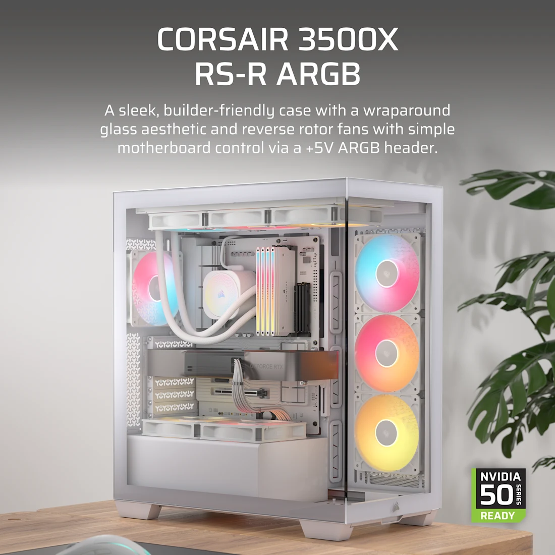 CORSAIR 3500X RS-R ARGB Mid-Tower PC Case - Thumbnail 5