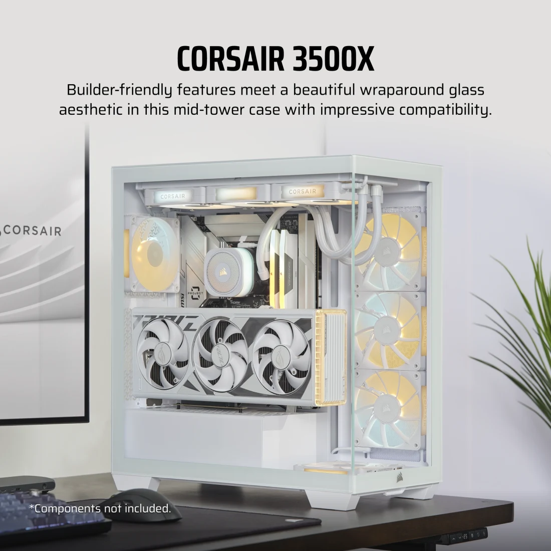 3500X Mid-Tower PC Case - White