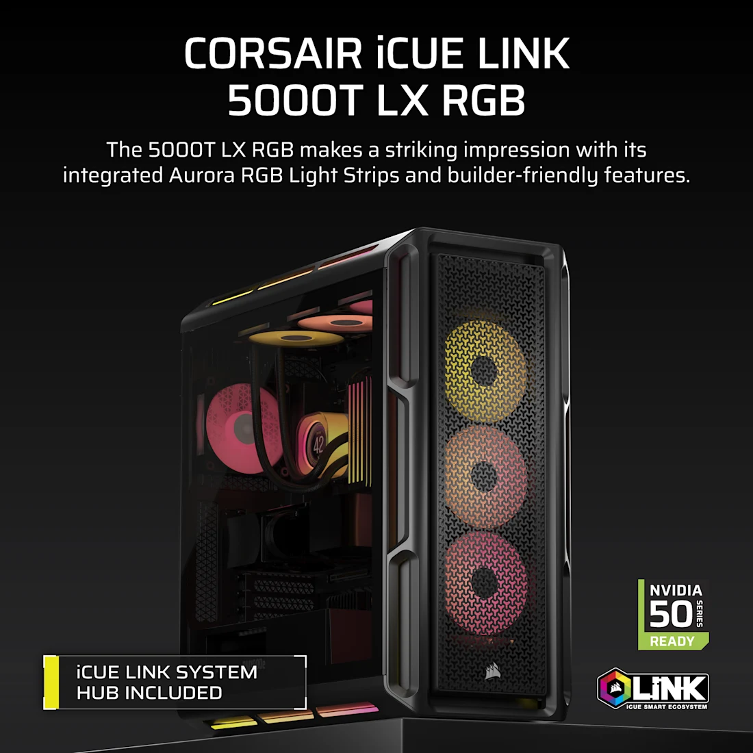 iCUE LINK 5000T LX RGB Mid-Tower High-Performance PC Case