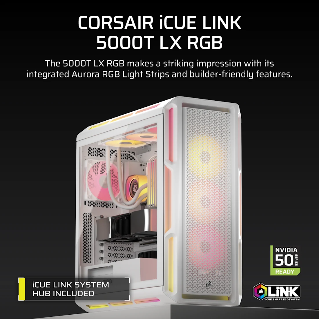 iCUE LINK 5000T LX RGB Mid-Tower High-Performance PC Case - Thumbnail 5