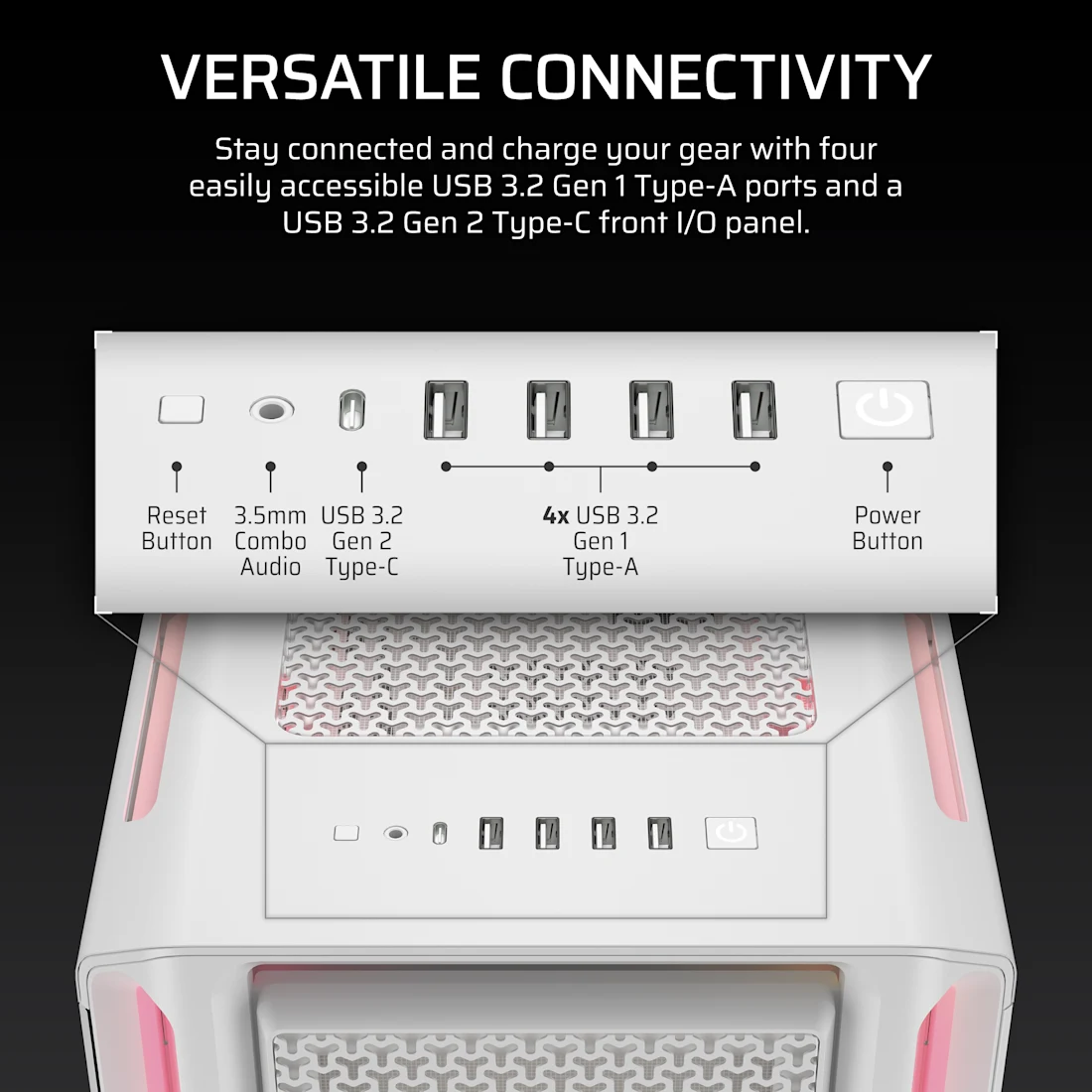 iCUE LINK 5000T LX RGB Mid-Tower High-Performance PC Case - White