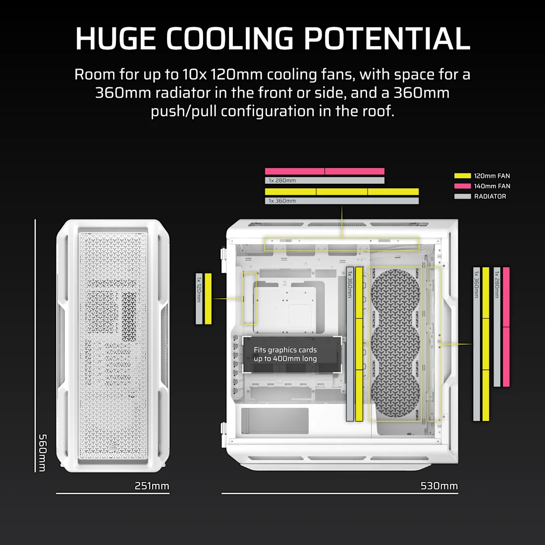 5000T Mid-Tower High-Performance PC Case - White