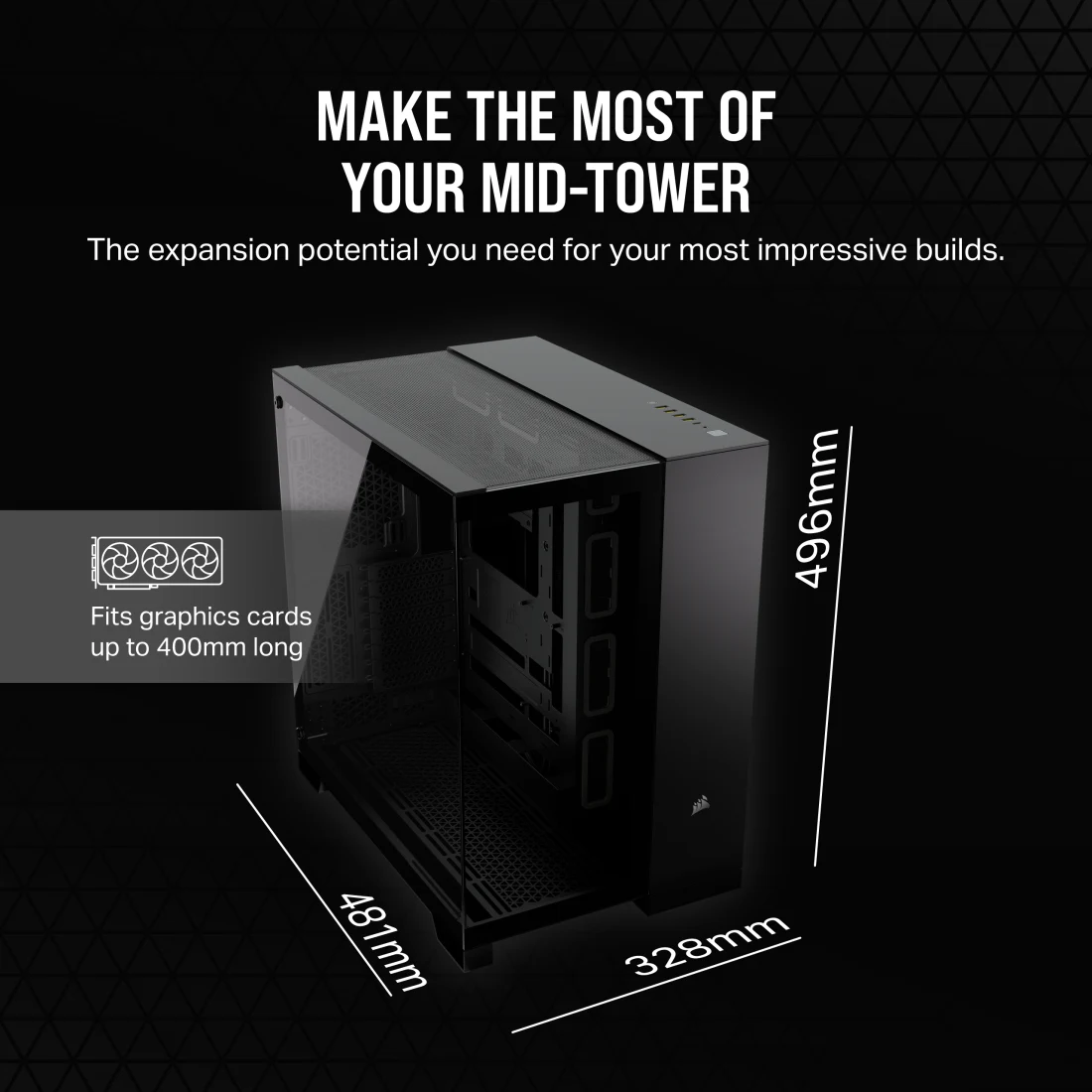 6500X Mid-Tower Dual Chamber PC Case - Black