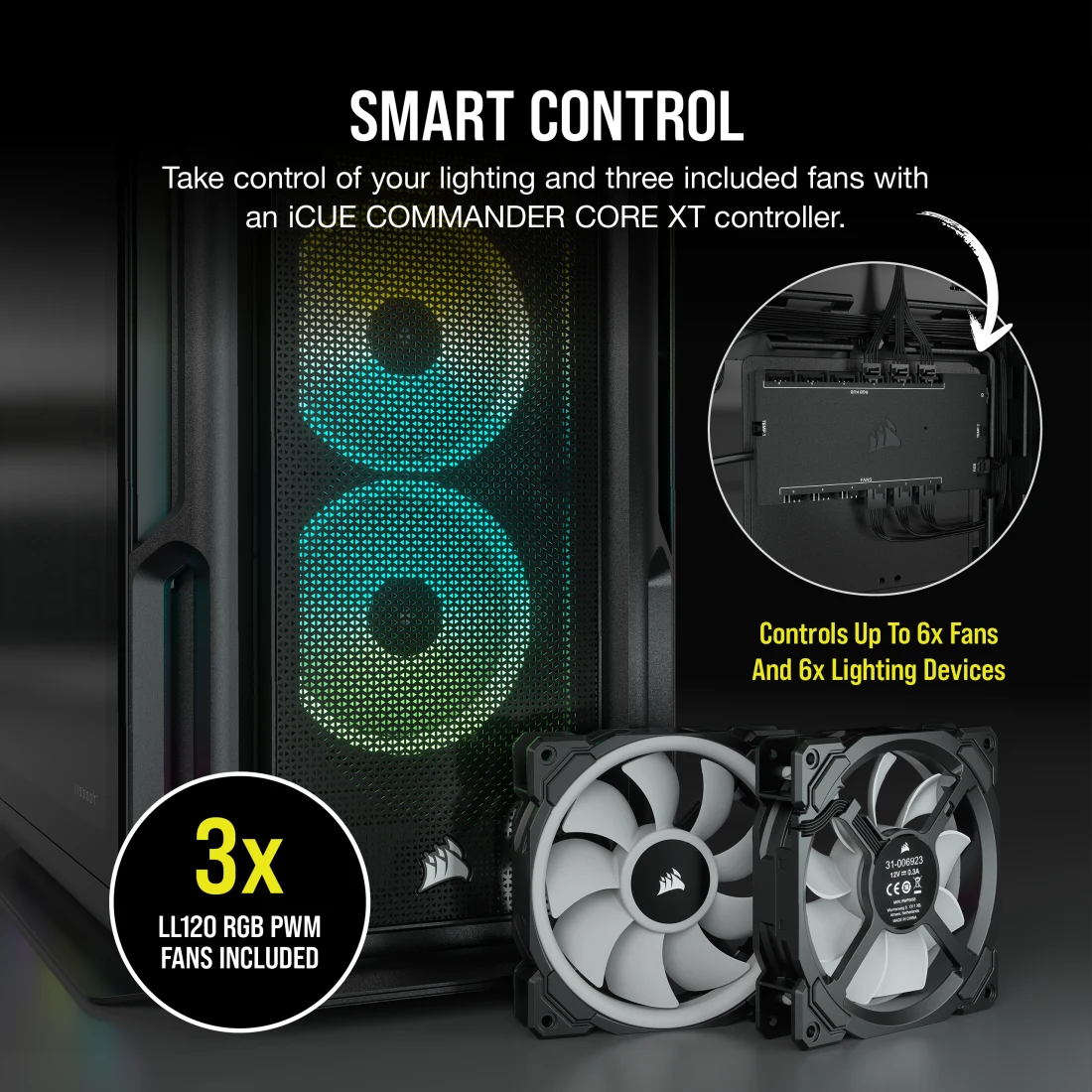 iCUE 5000T RGB Tempered Glass Mid-Tower ATX PC Case — Black