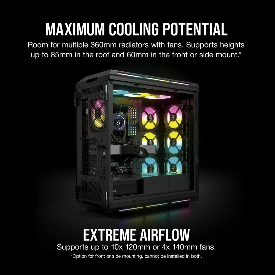 iCUE 5000T RGB Tempered Glass Mid-Tower ATX PC Case — Black