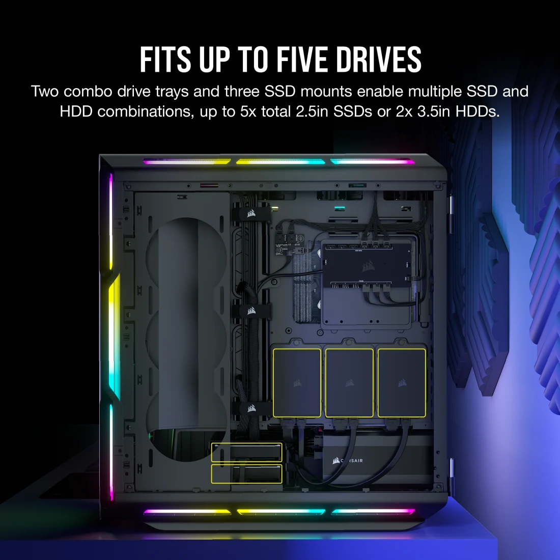 iCUE 5000T RGB Tempered Glass Mid-Tower ATX PC Case — Black