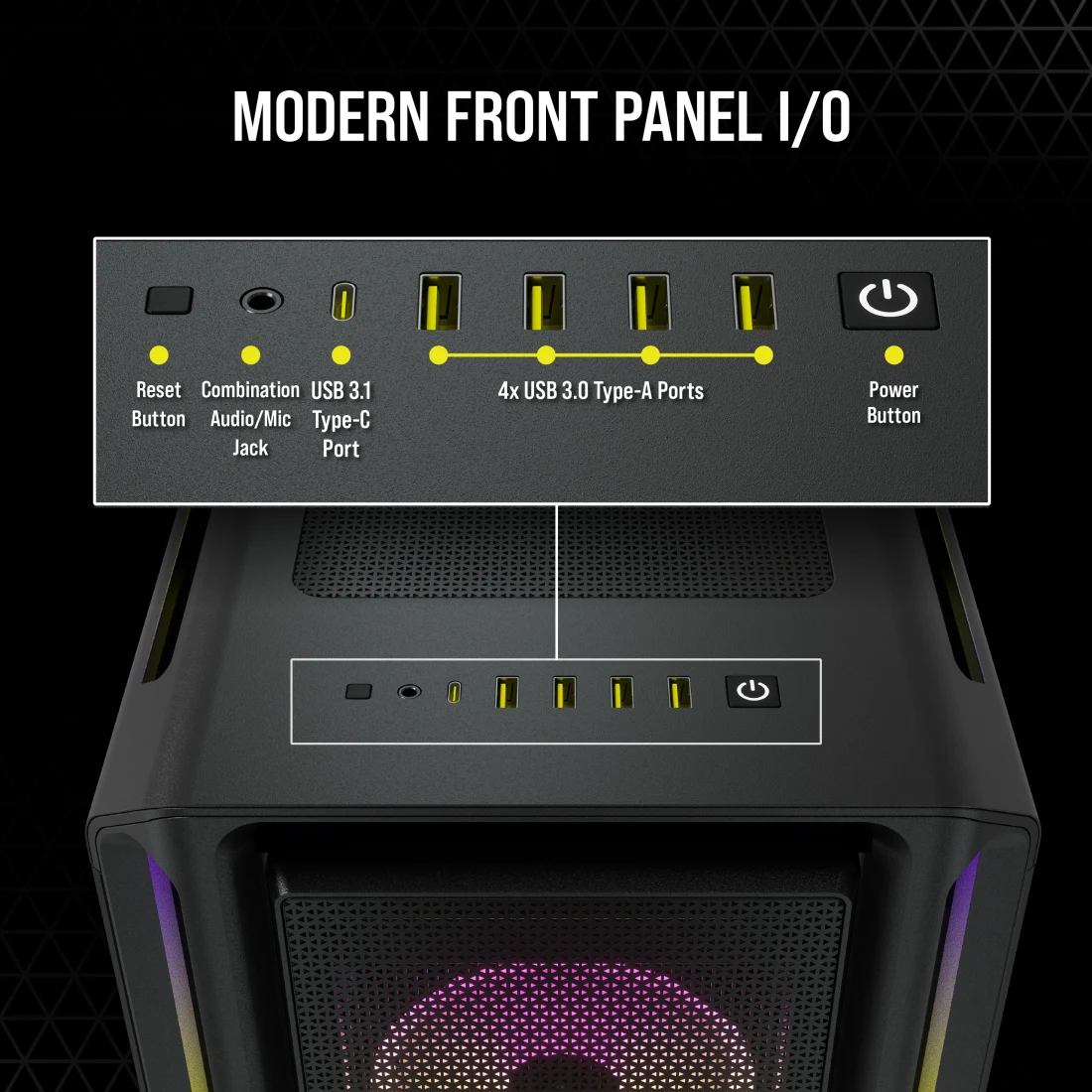 iCUE 5000T RGB Tempered Glass Mid-Tower ATX PC Case — Black