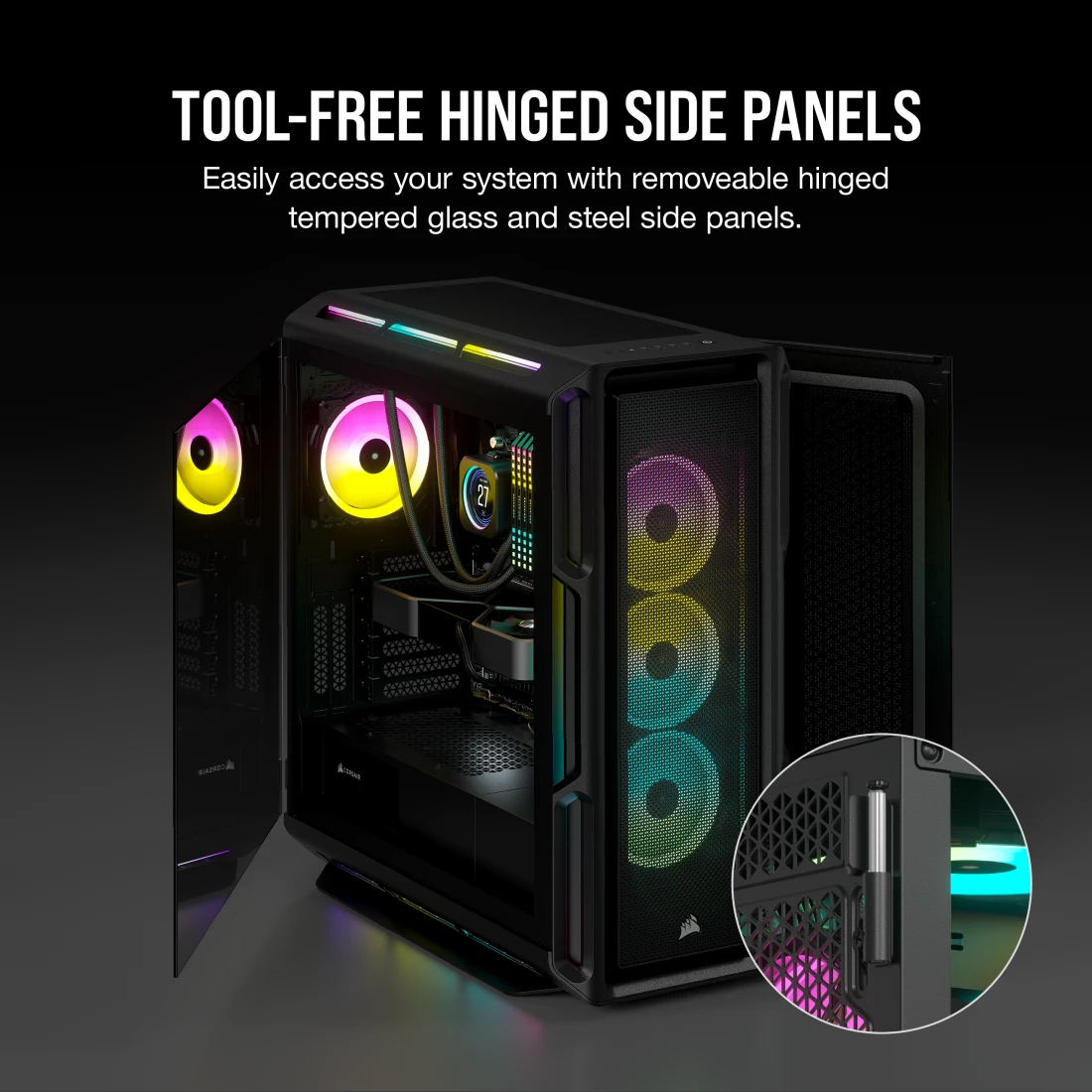 iCUE 5000T RGB Tempered Glass Mid-Tower ATX PC Case — Black
