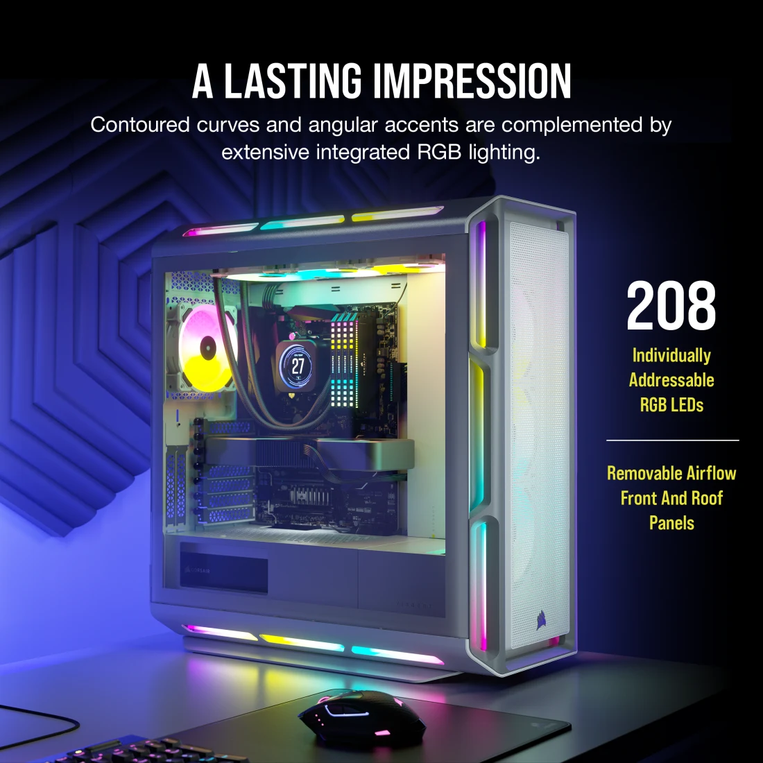 iCUE 5000T RGB Tempered Glass Mid-Tower ATX PC Case — White