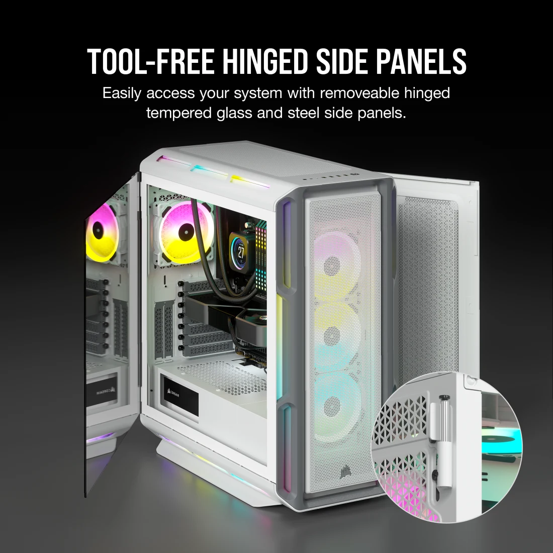 iCUE 5000T RGB Tempered Glass Mid-Tower ATX PC Case — White