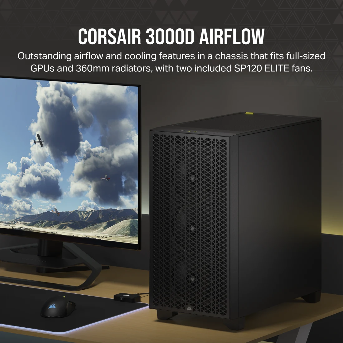 3000D AIRFLOW Mid-Tower PC Case - Black