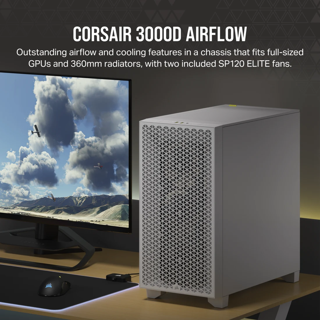 3000D AIRFLOW Mid-Tower PC Case - White