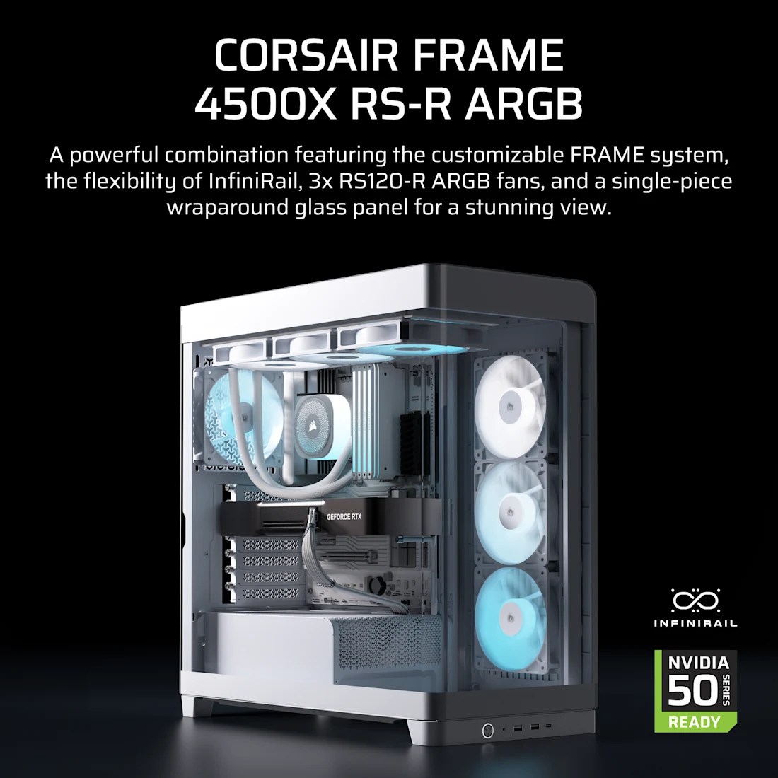 FRAME 4500X RS-R ARGB Panoramic Glass Mid-Tower PC Case - White