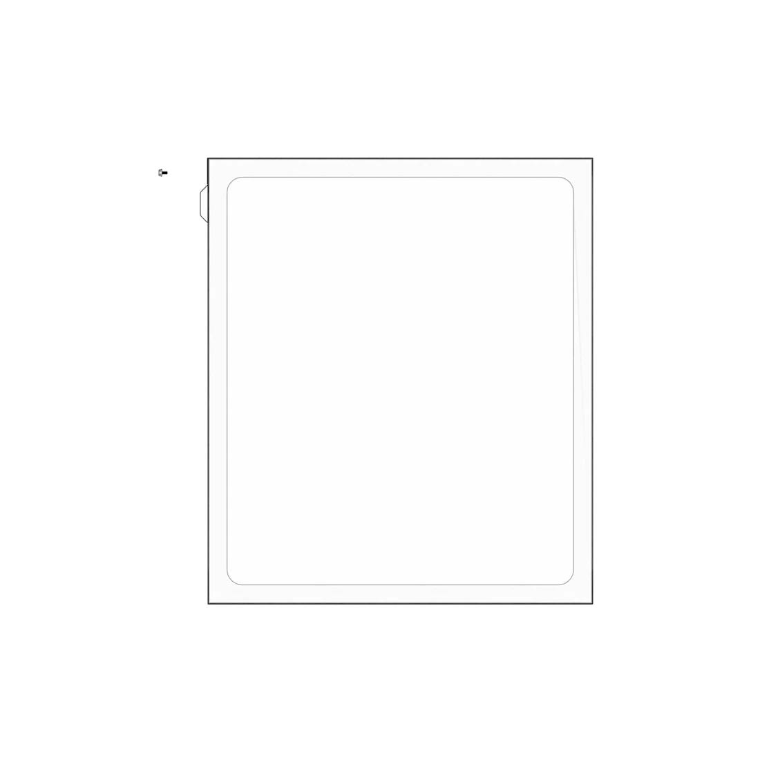 Empered Part Support 3200D Replacement Tempered Glass Side Panel, White