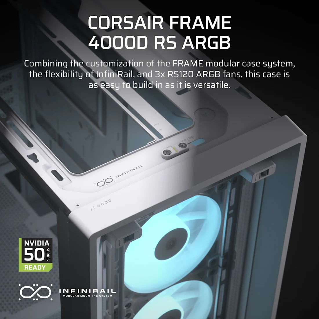 FRAME 4000D RS ARGB Modular Mid-Tower PC Case - White