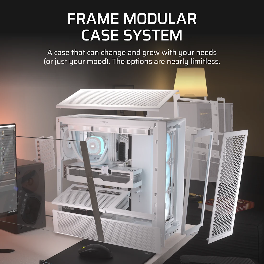 FRAME 4000D RS ARGB Modular Mid-Tower PC Case - White