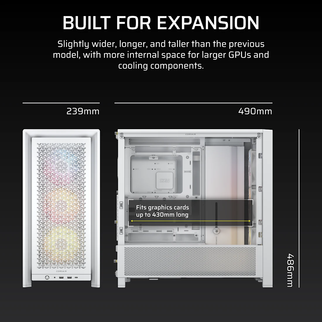 FRAME 4000D RS ARGB Modular Mid-Tower PC Case - White