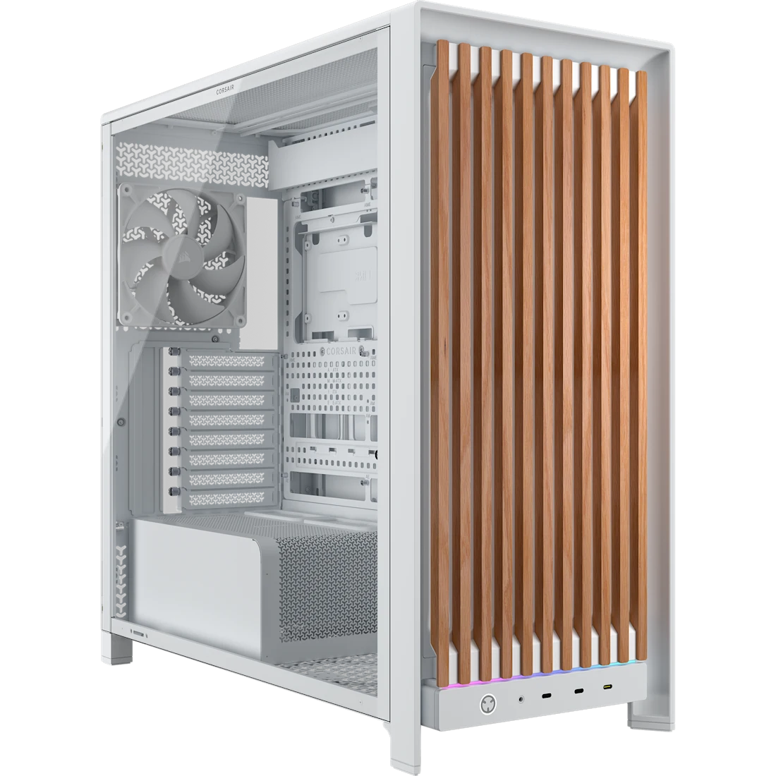 Gabinete Corsair Frame 5000d Wood Rs Performance Mid-tower Case Blanco / Madera