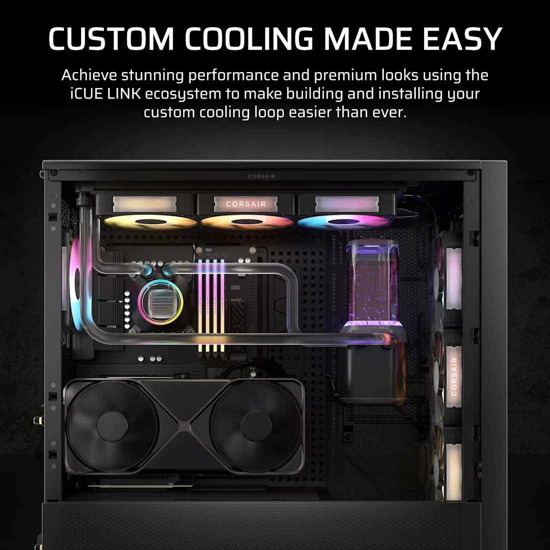 HYDRO X SERIES iCUE LINK XH505i RX 360 RGB Custom Cooling Kit - Thumbnail 4