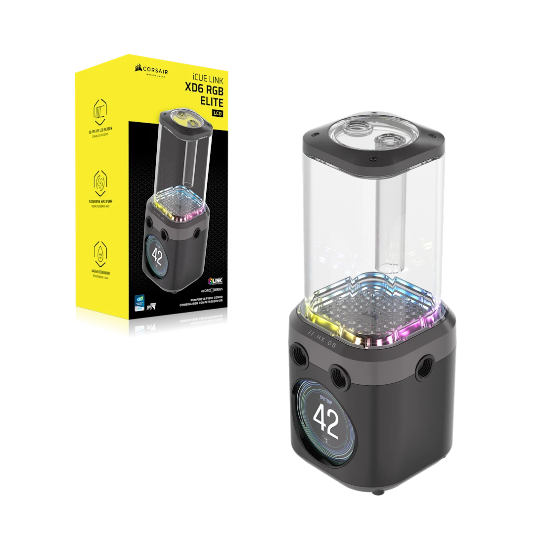 Corsair iCUE LINK XD6 RGB ELITE LCD Pump Reservoir Unit - Thumbnail 2