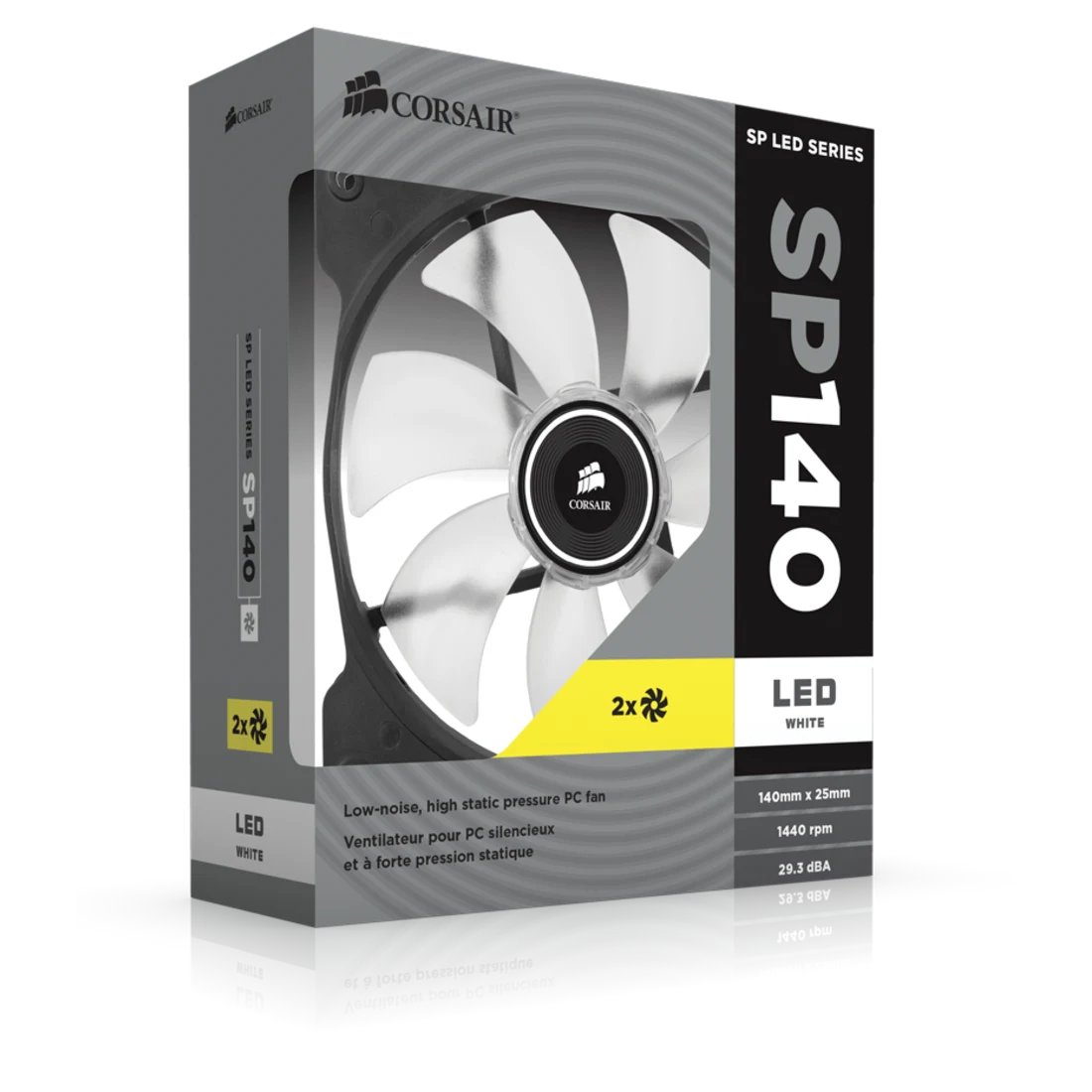 Air Series SP140 LED White High Static Pressure 140mm Fan Twin Pack - Thumbnail 3