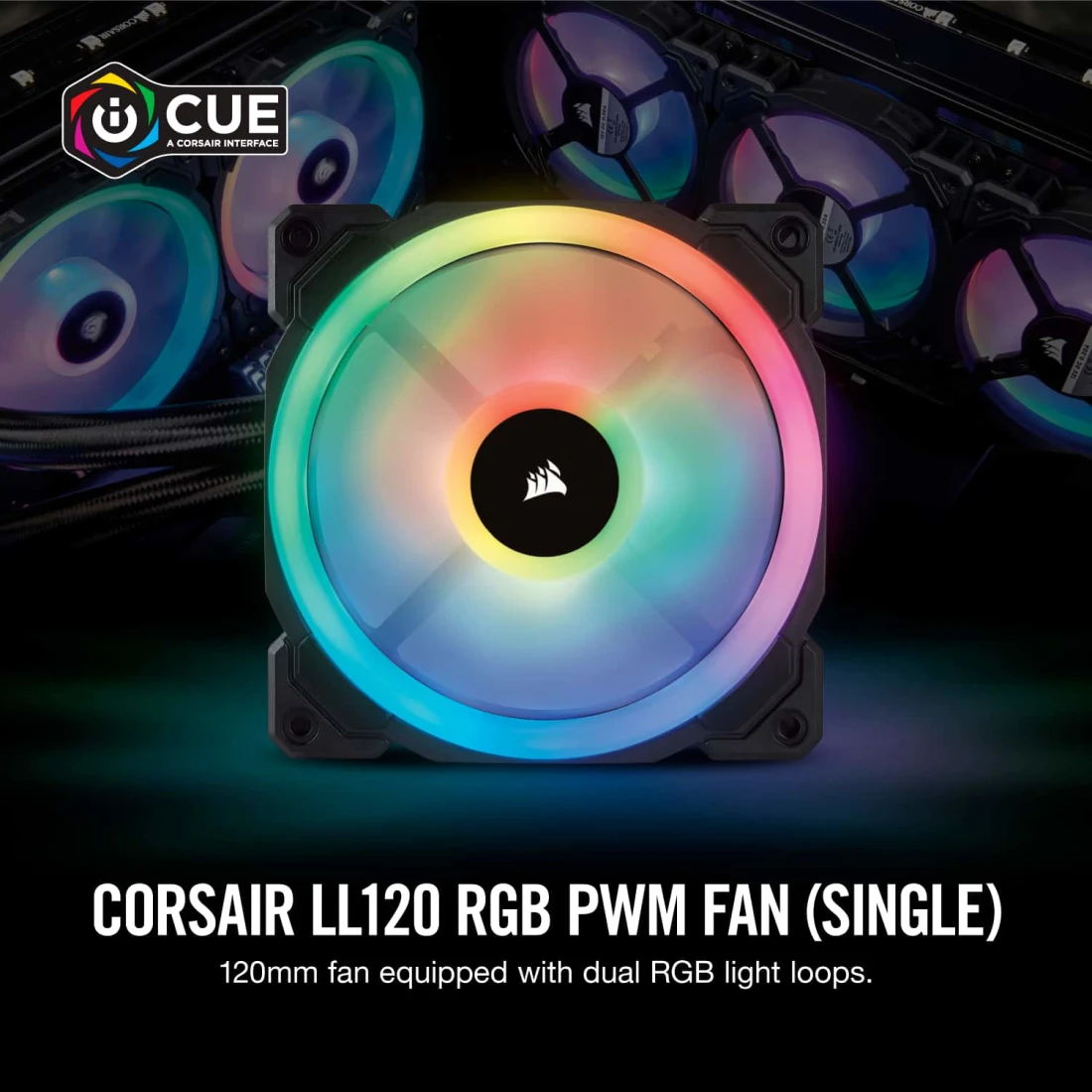 LL120 RGB 120mm Dual Light Loop RGB LED PWM Fan - Thumbnail 5