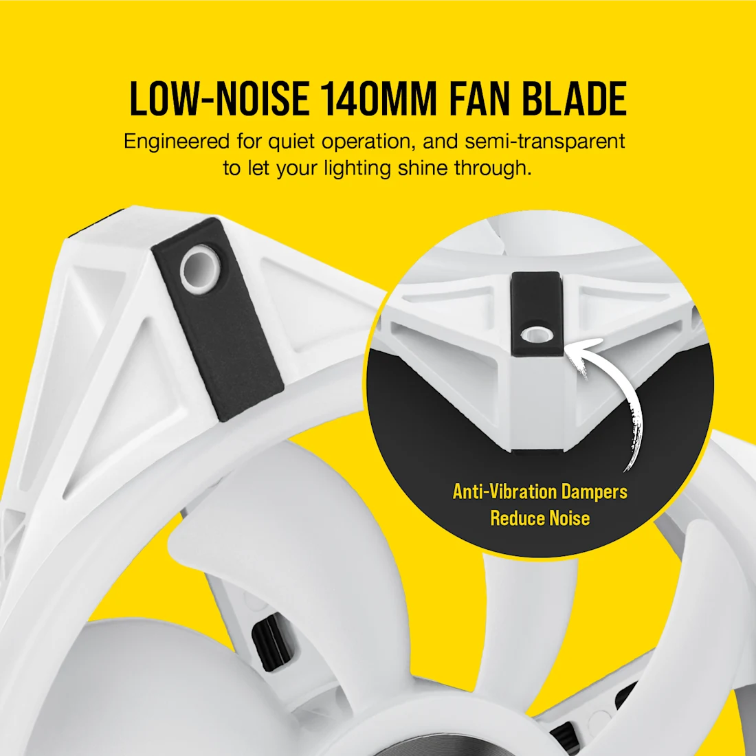 iCUE QL140 RGB 140mm PWM White Fan — Dual Fan Kit with Lighting Node CORE