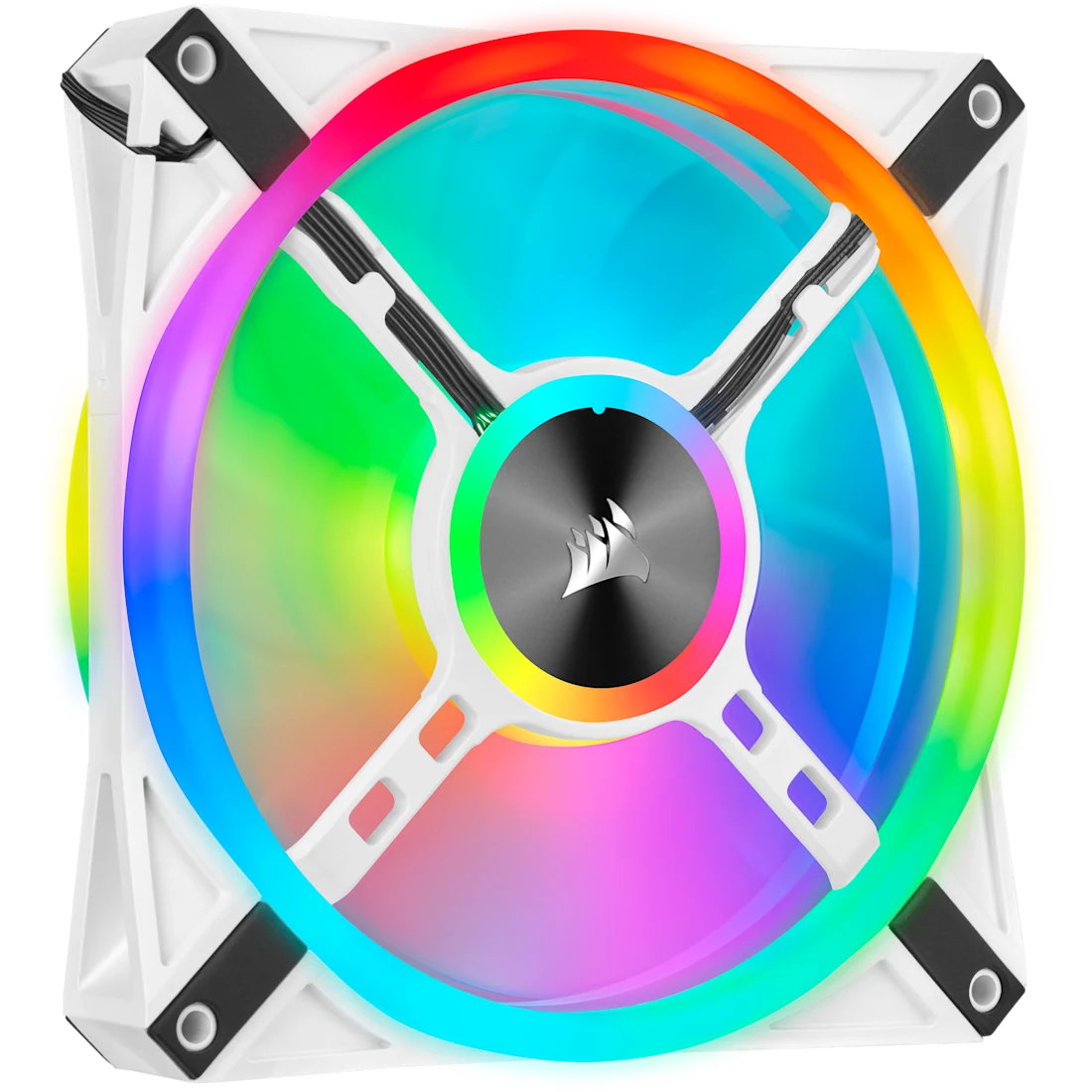 Corsair iCUE QL140 RGB 140mm PWM Dual White Fan Kit with Lighting Node CORE - Thumbnail 2