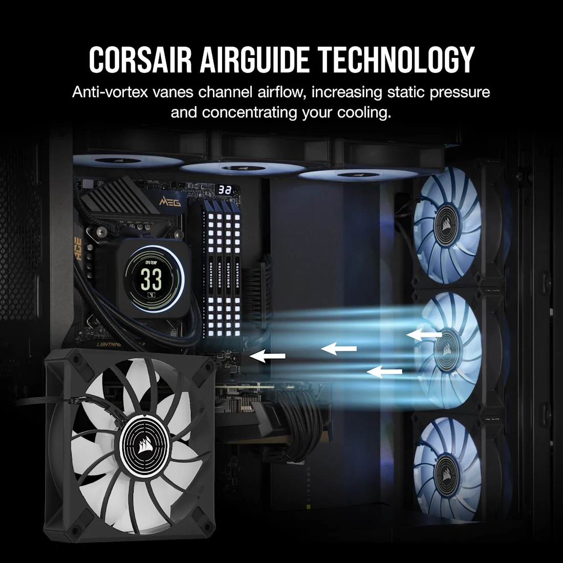 ML120 LED ELITE White Premium 120mm PWM Magnetic Levitation Fan