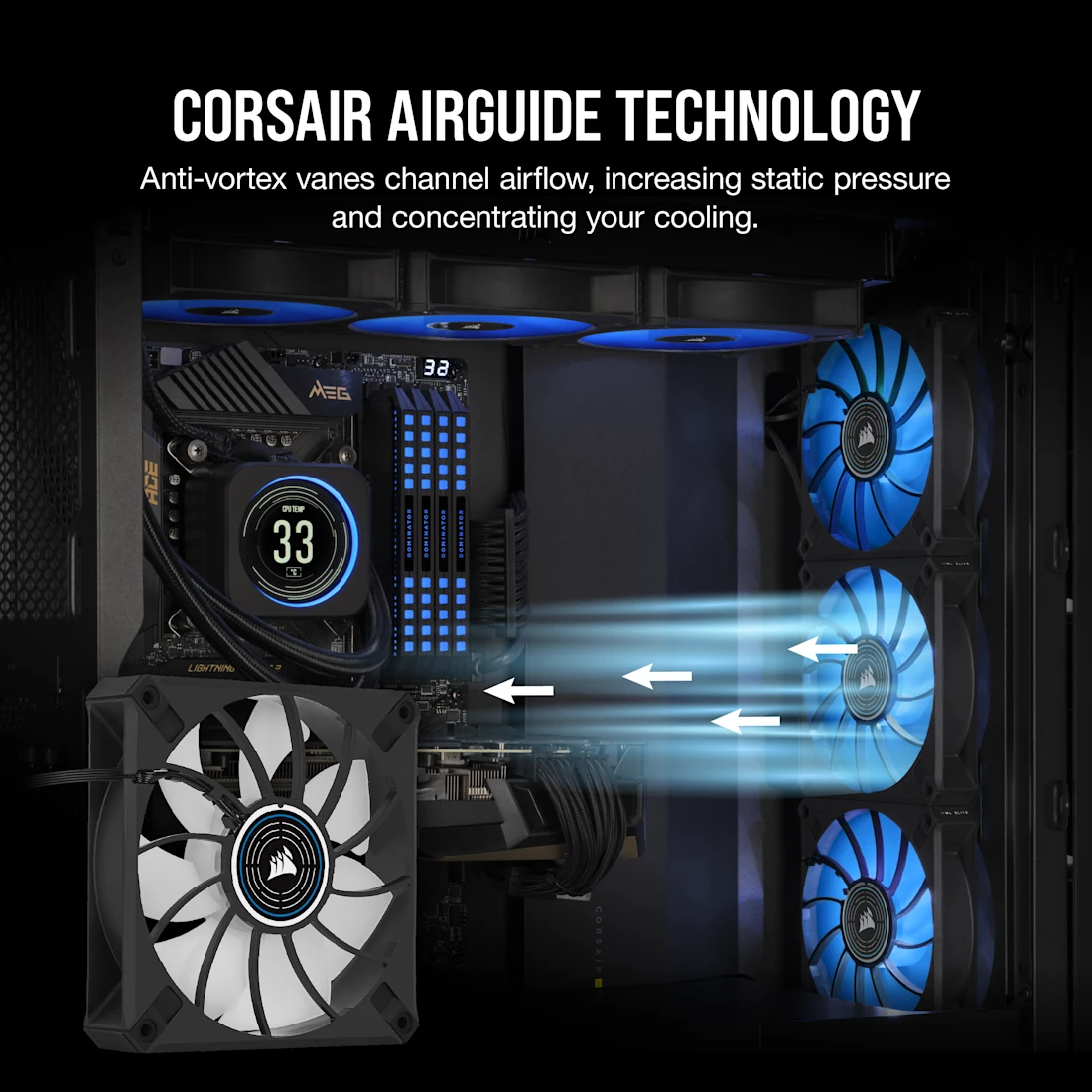 ML120 LED ELITE Blue Premium 120mm PWM Magnetic Levitation Fan