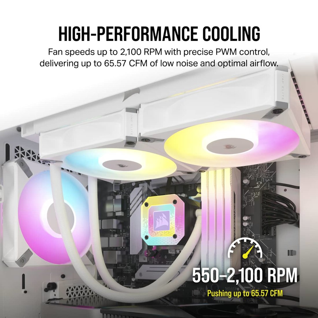 iCUE AF120 RGB ELITE 120mm PWM Triple Fan Kit - White - Thumbnail 4