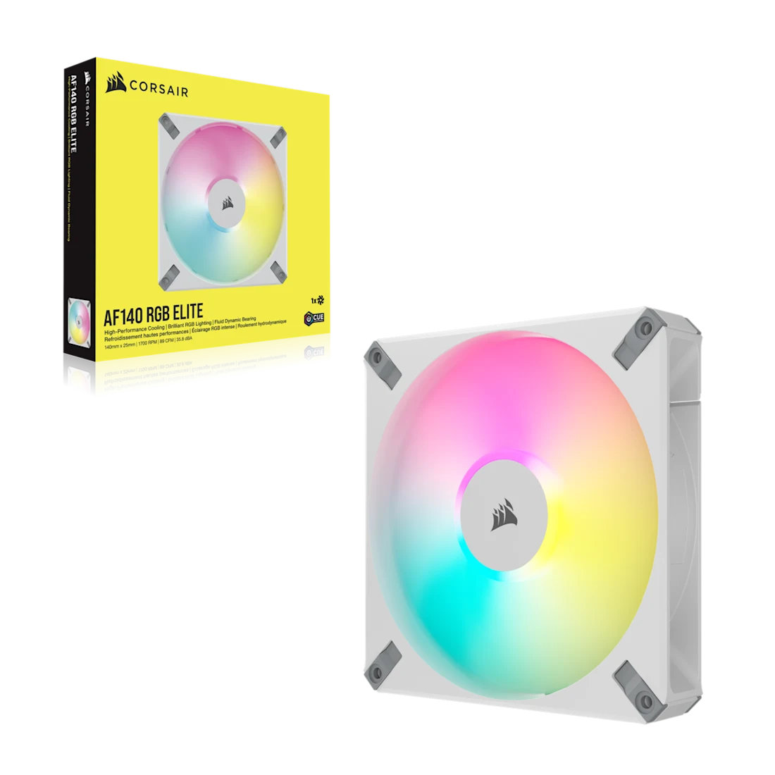 iCUE AF140 RGB ELITE 140mm PWM Fan - White - Thumbnail 3