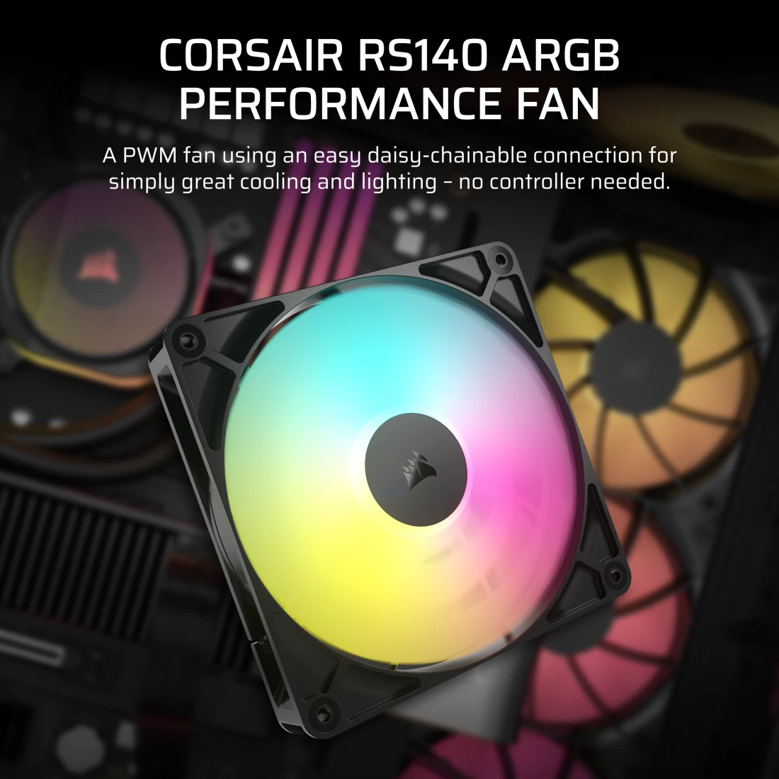 RS140 ARGB 140mm PWM Fans - Dual Pack - Thumbnail 2
