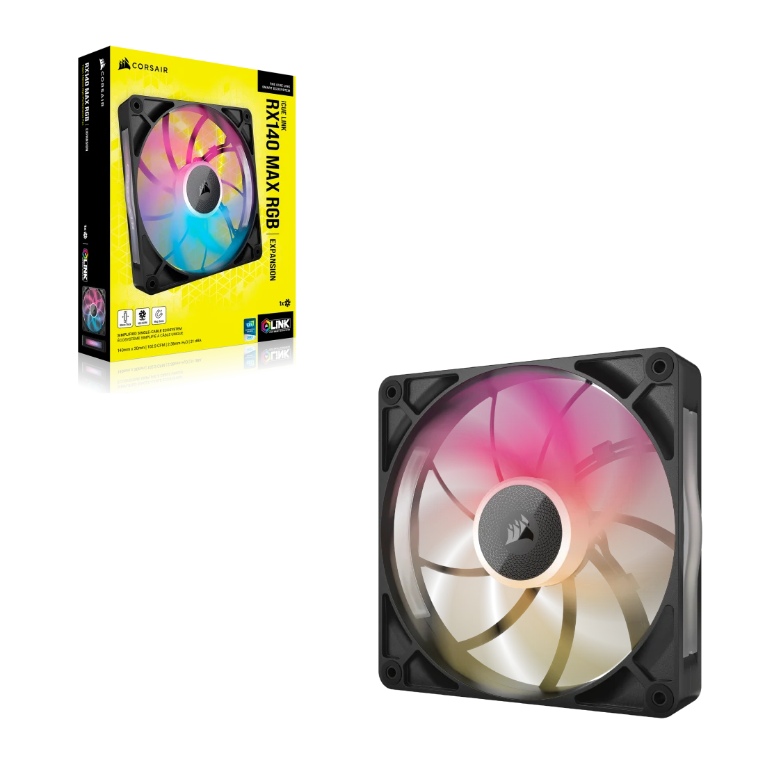 iCUE LINK RX140 MAX RGB 140mm PWM Thick Fan Expansion - Thumbnail 5