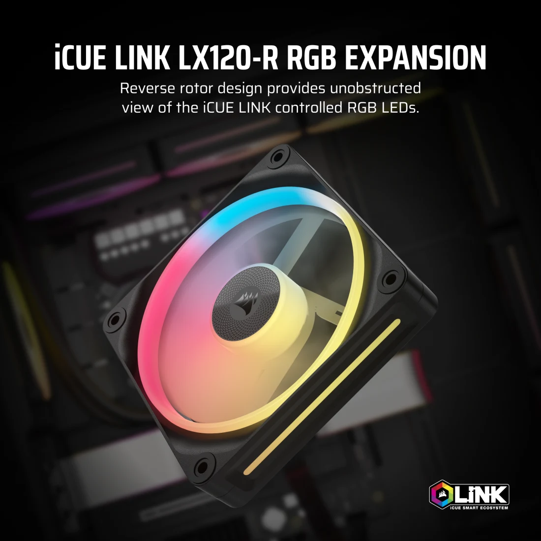 iCUE LINK LX120-R RGB 120mm PWM Reverse Fan Expansion