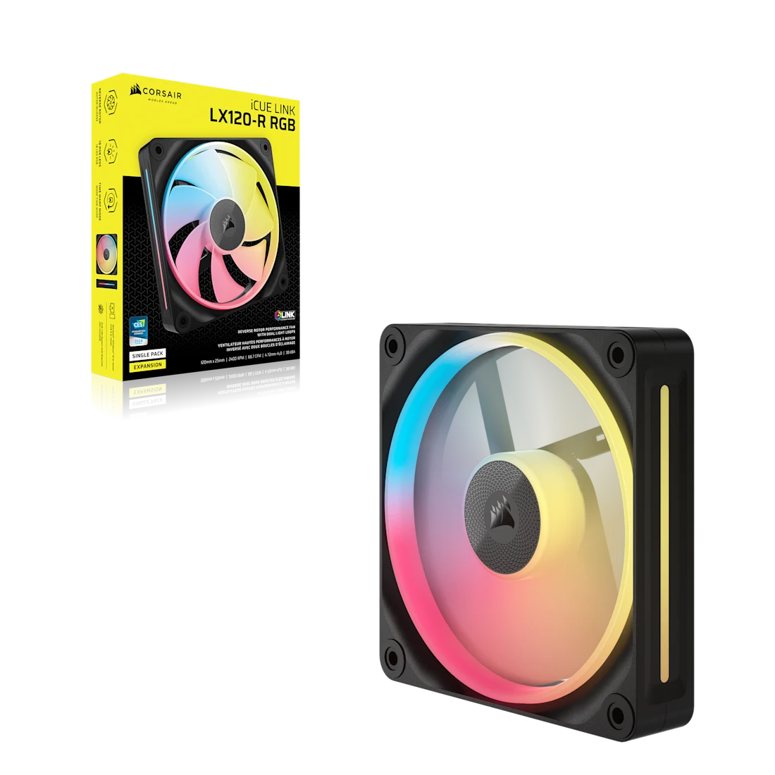 iCUE LINK LX120-R RGB 120mm PWM Reverse Fan Expansion - Thumbnail 3