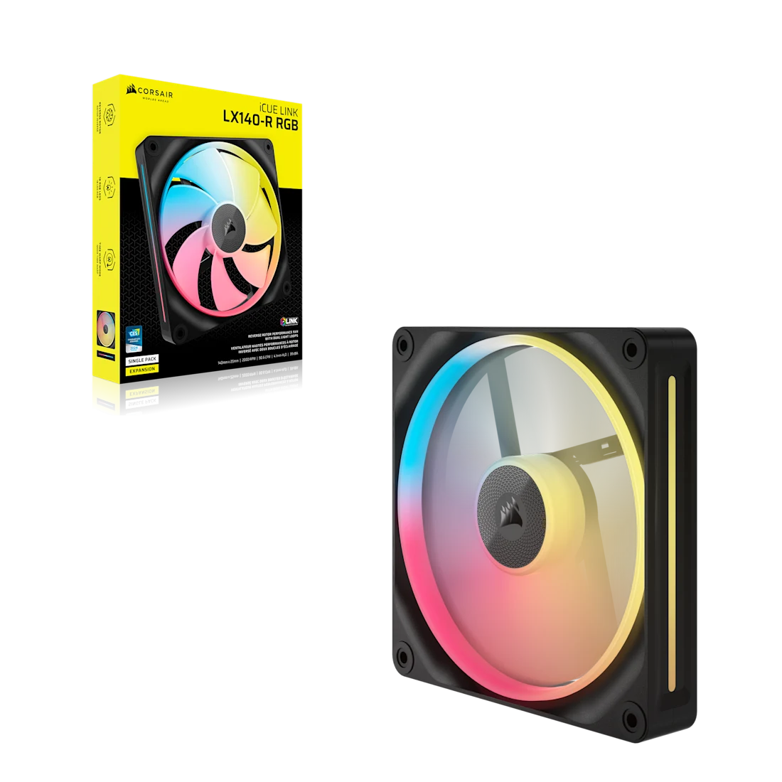 iCUE LINK LX140-R RGB 140mm PWM Reverse Fan - Thumbnail 3