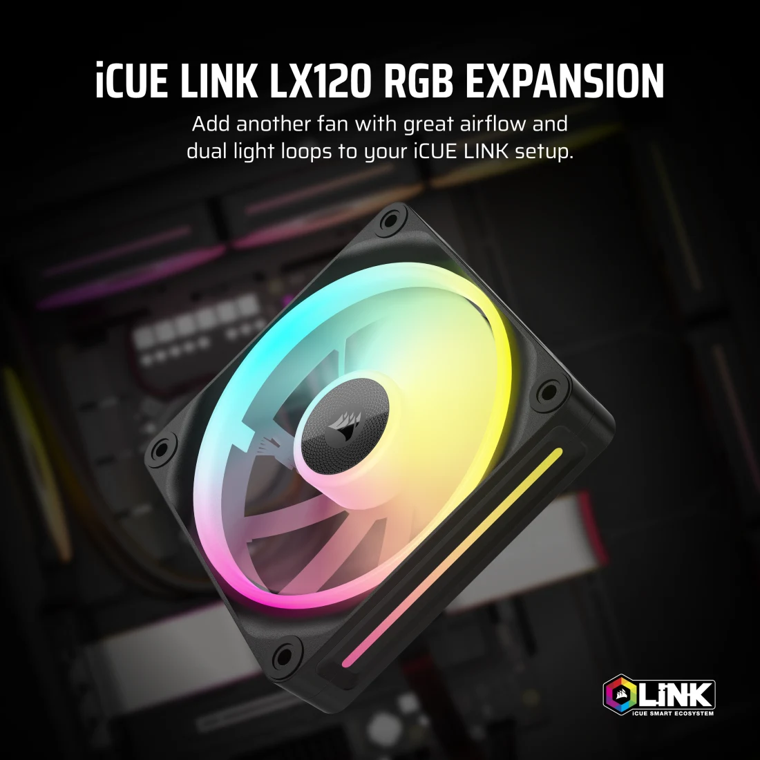 iCUE LINK LX120 RGB 120mm PWM Single Fan Expansion