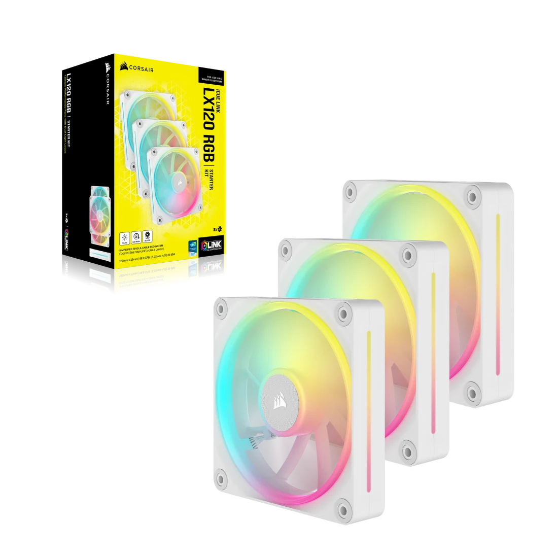 iCUE LINK LX120 RGB 120mm PWM Fans Starter Kit - Thumbnail 4