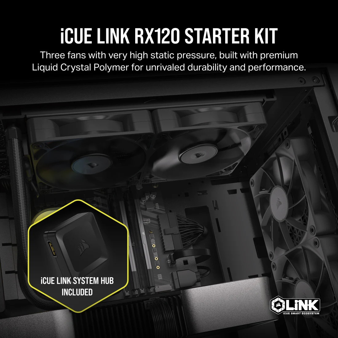 iCUE LINK RX120 120mm PWM Fan Triple Starter Kit