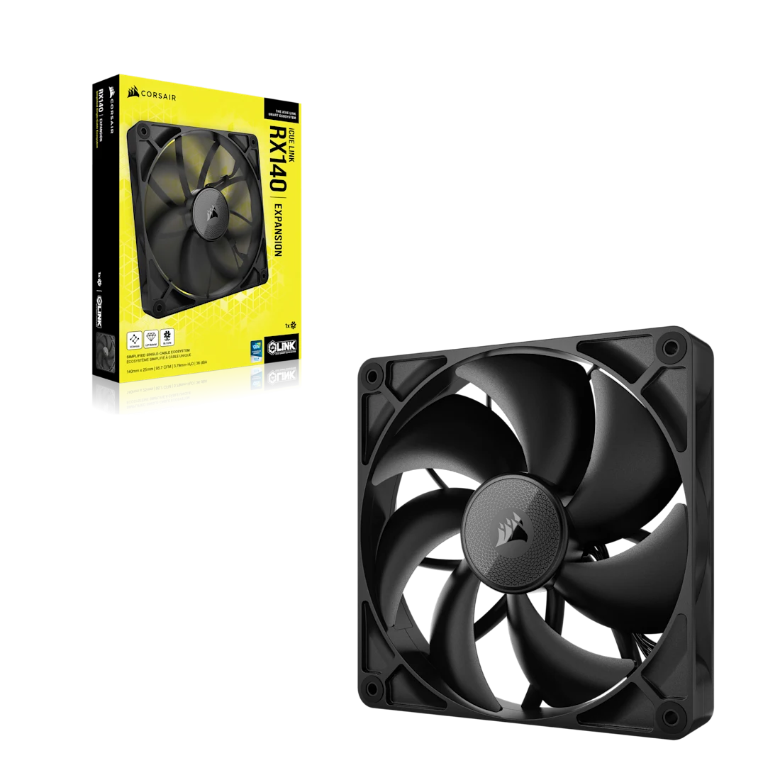 CORSAIR iCUE LINK RX140 140mm PWM Fan Expansion Fan - Thumbnail 5