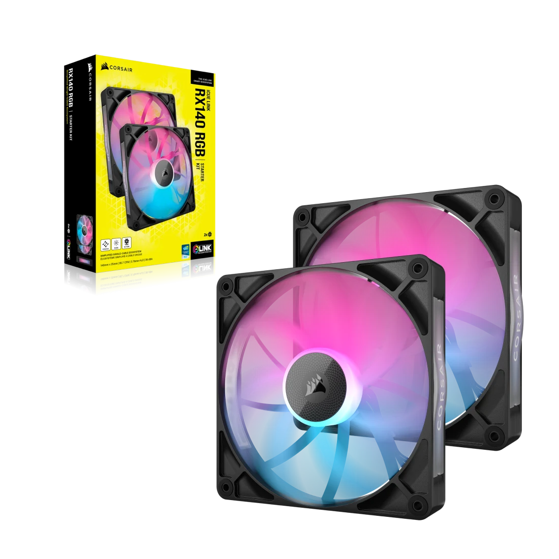 iCUE LINK RX140 RGB 140mm PWM Fan Twin Starter Kit - Thumbnail 4