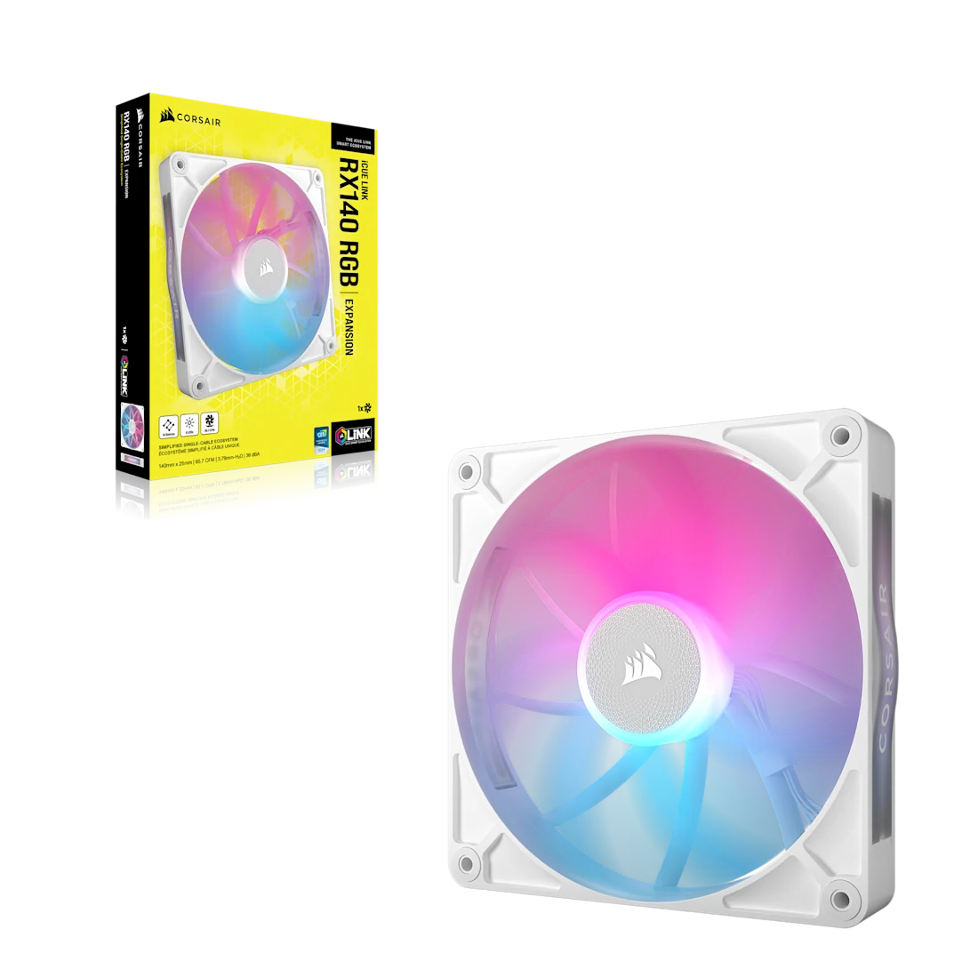Corsair iCUE LINK RX140 RGB Magnet Dome Bearing 140mm Case Fan - Thumbnail 2