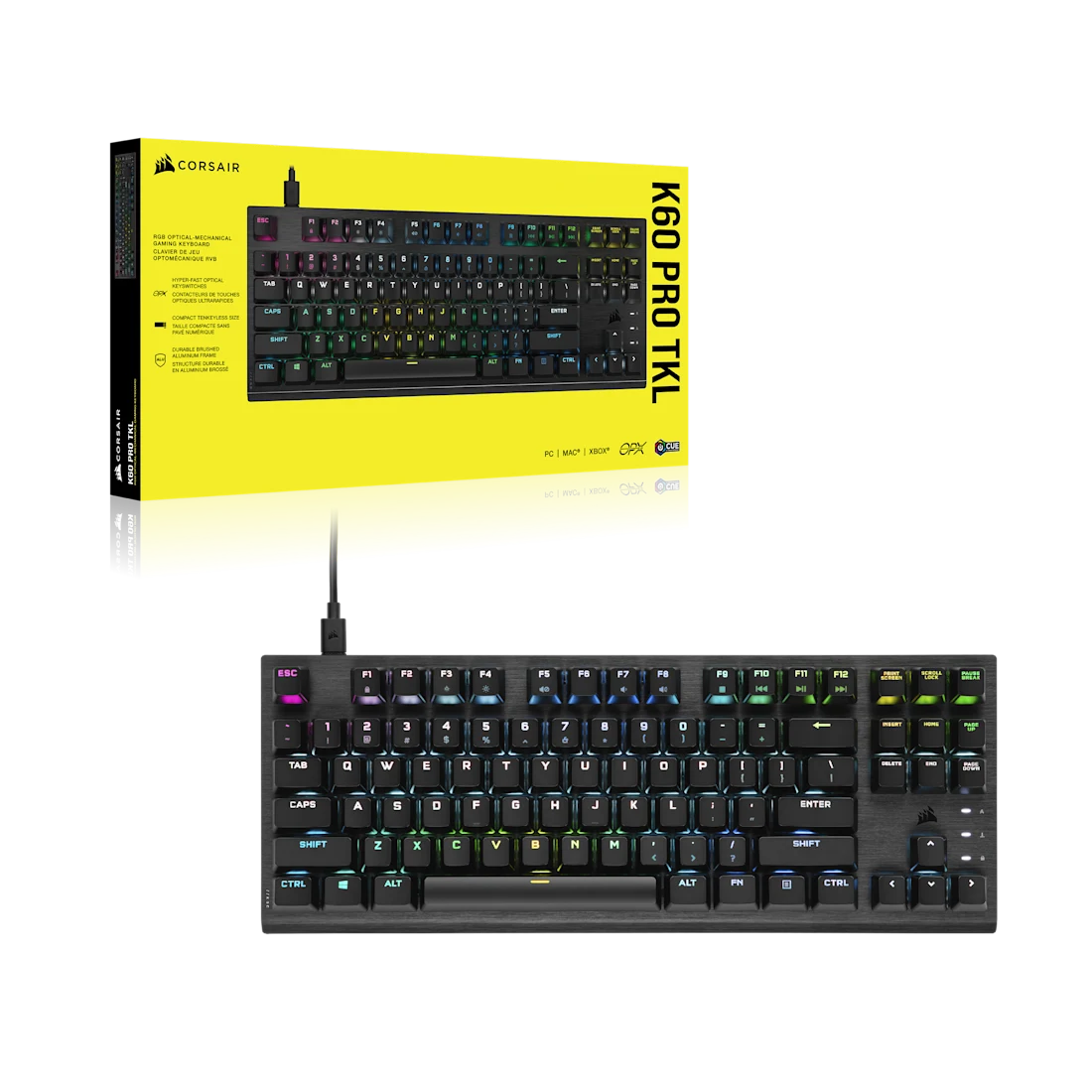 CORSAIR K60 PRO TKL Wired Optical-Mechanical OPX Linear Switch Gaming Keyboard - Thumbnail 2