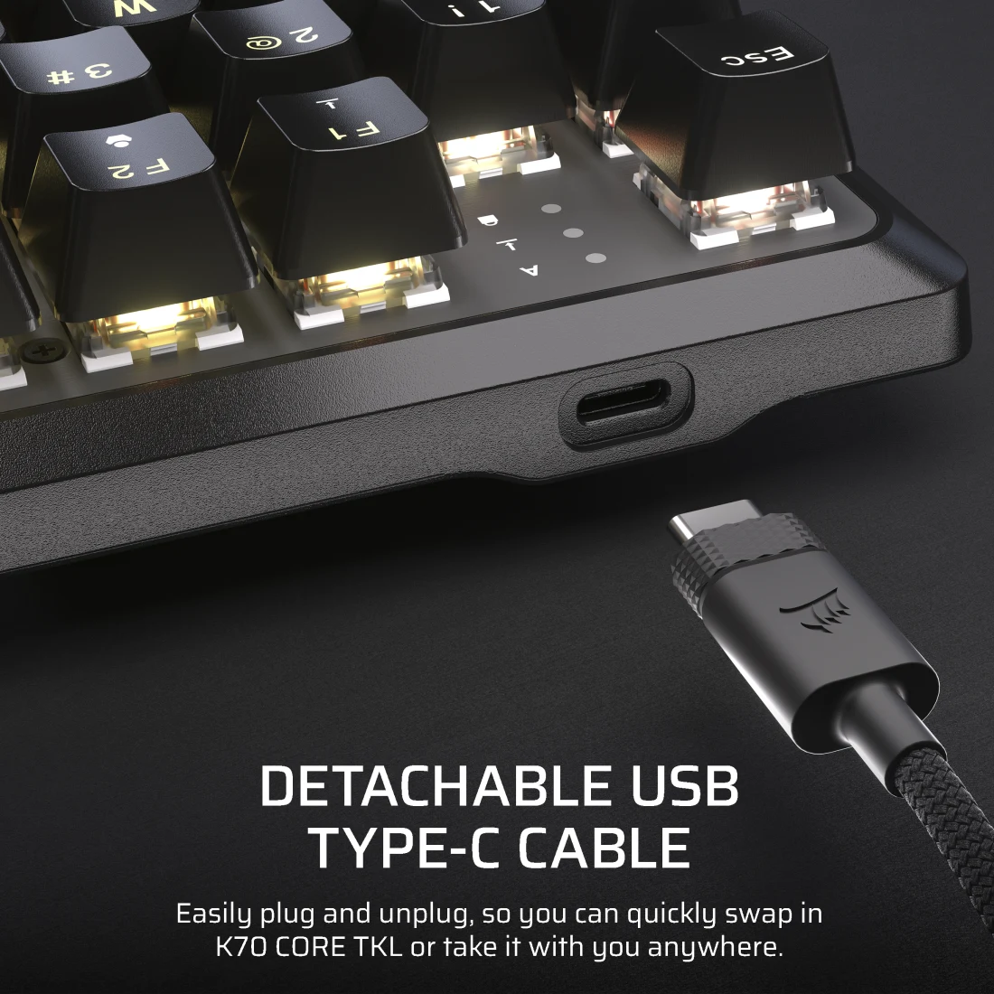 Corsair K70 CORE TKL Wired Mechanical Gaming Keyboard - Thumbnail 3