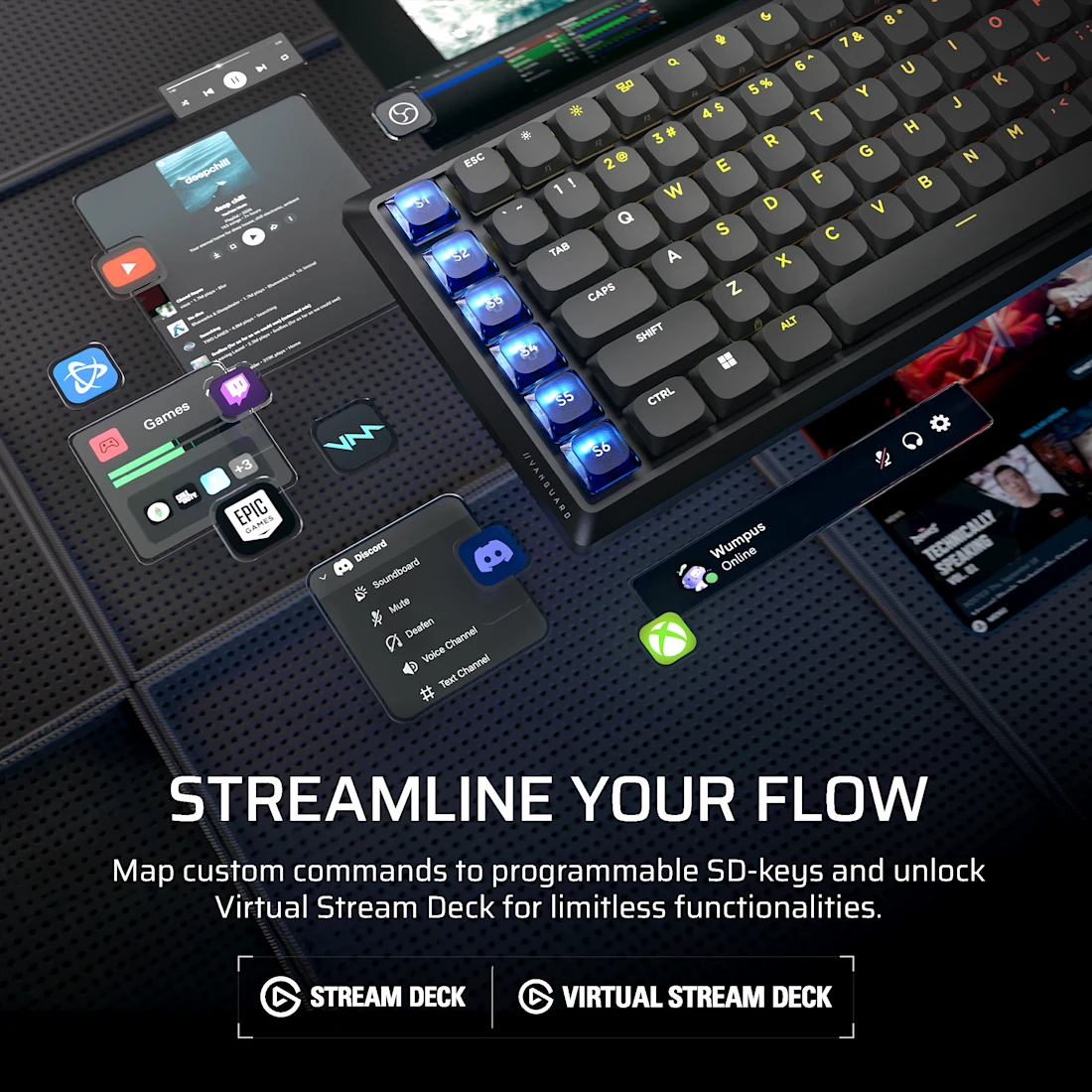 Corsair VANGUARD AIR Gaming Keyboard - Thumbnail 4