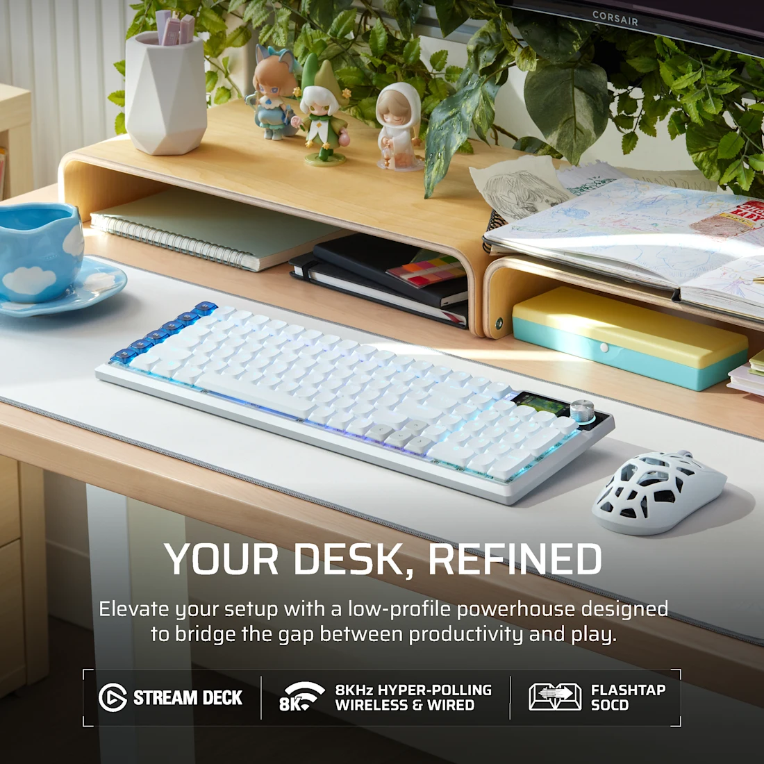 VANGUARD AIR 99 WIRELESS Optical-Mechanical Gaming Keyboard - Thumbnail 4