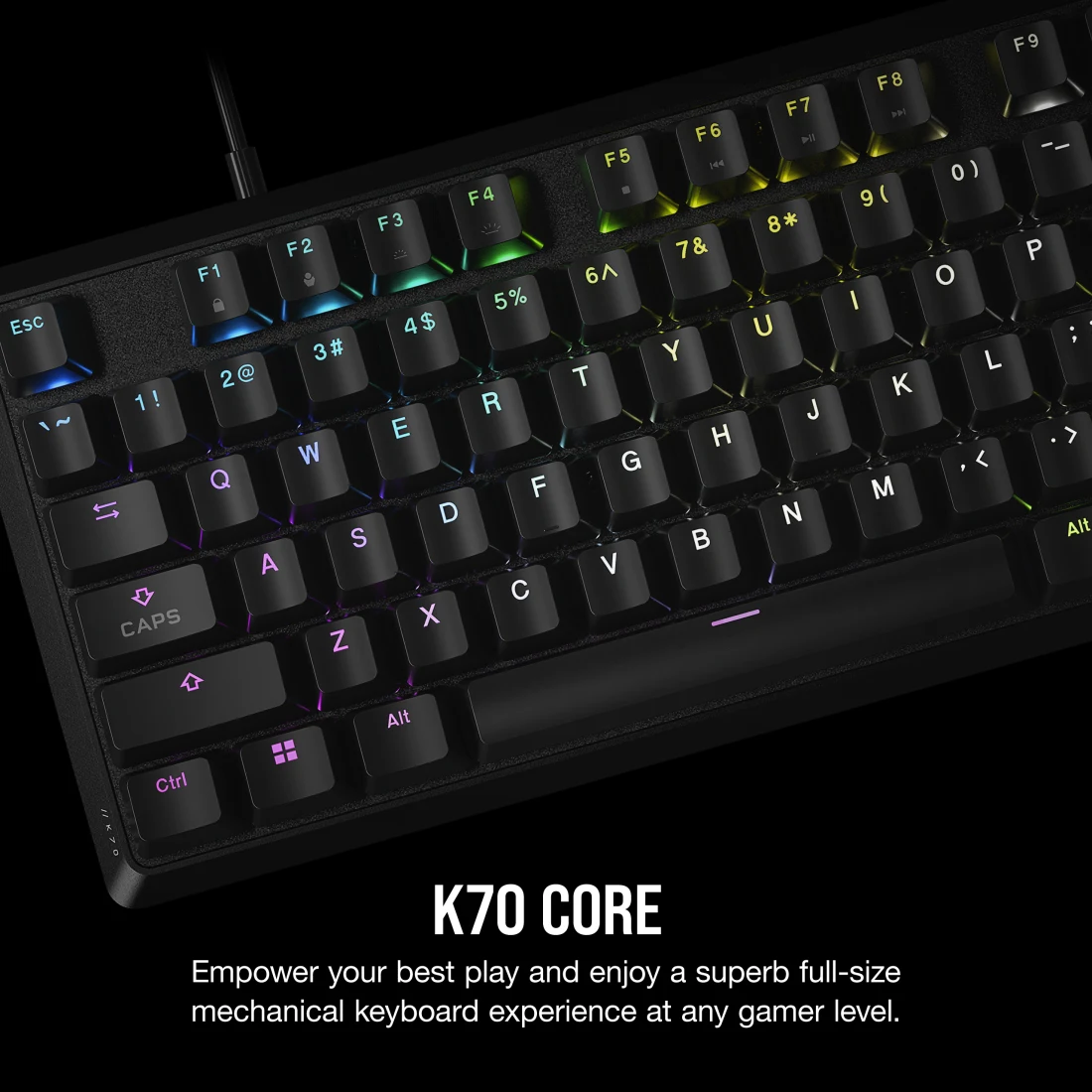 K70 CORE RGB Mechanical Gaming Keyboard — Black - Thumbnail 4